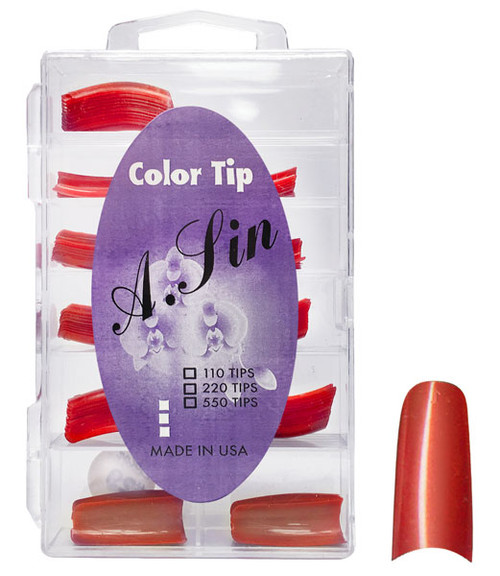 A. Sin Assorted Color Nail Tips Clear Red - 110ct # 25