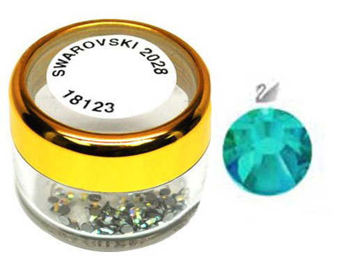 Swarovski 2028 Xilion Hotfix Flat Back SS5 Blue Zircon - 100 pcs