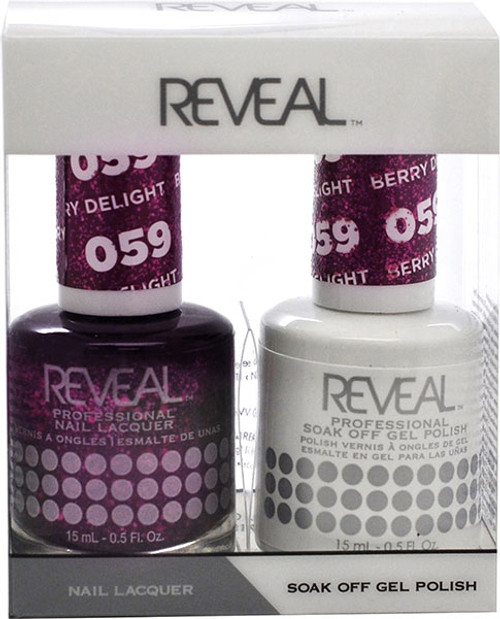 Reveal Gel Polish & Nail Lacquer Matching Duo - BERRY DELIGHT - .5 oz