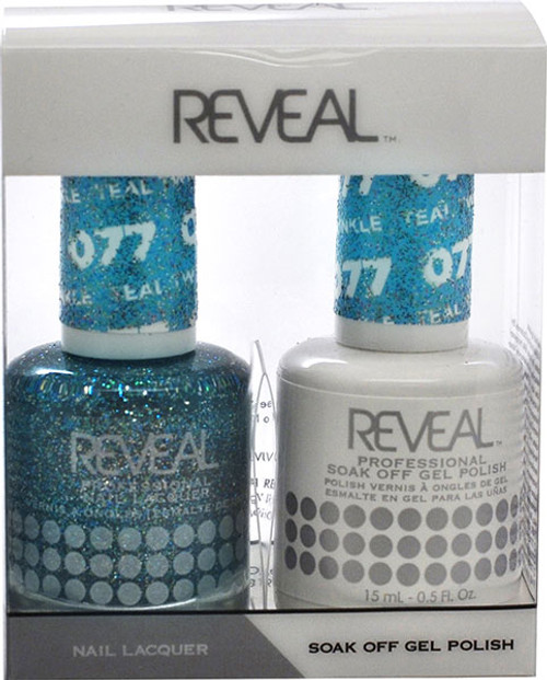 Reveal Gel Polish & Nail Lacquer Matching Duo - TEAL TWINKLE - .5 oz