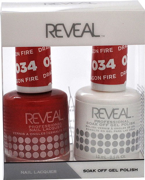 Reveal Gel Polish & Nail Lacquer Matching Duo - DRAGON FIRE - .5 oz