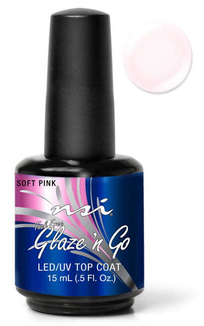 NSI LED/UV Glaze 'n Go Shimmer Soft Pink - .5 fl oz (15 mL)