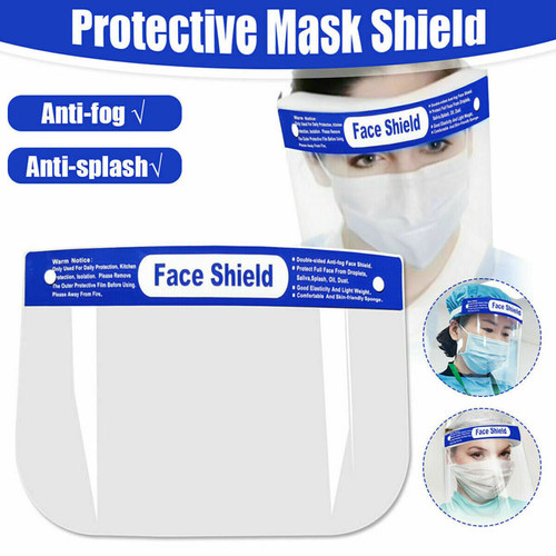 Disposable Face Shields, 13" x 8-3/4", Blue/Clear, Pack Of 10 Shields Disposable Face Shields, 13" x 8-3/4", Blue/Clear, Pack Of 10 Shields