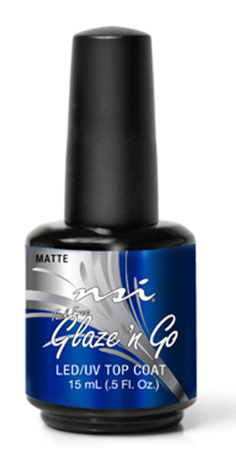 NSI LED/UV MATTE Tackle Free Glaze 'n Go Top Coat - .5 fl oz (15 ml)