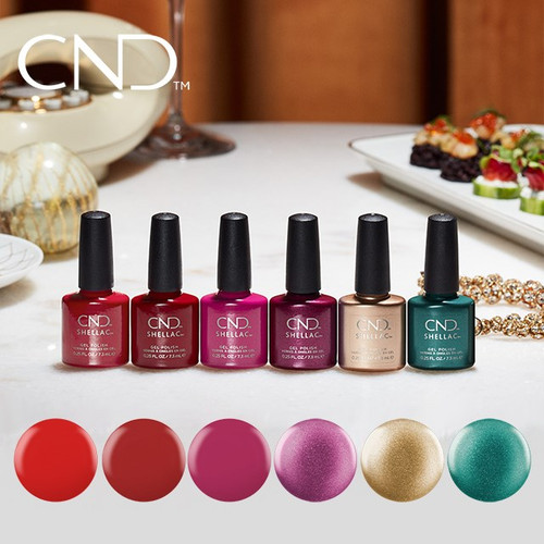 CND Shellac Gel Polish Holiday 2020 Cocktail Couture Collection - 16 Pop Display