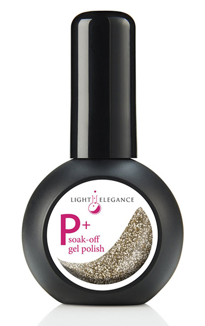 Light Elegance P+ Glitter Gel Polish Gold -15 ml