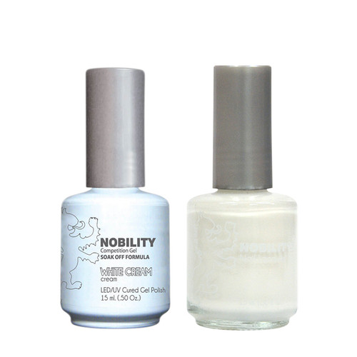 LeChat Nobility Gel Polish & Nail Lacquer Duo Set White Cream - .5 oz / 15 ml