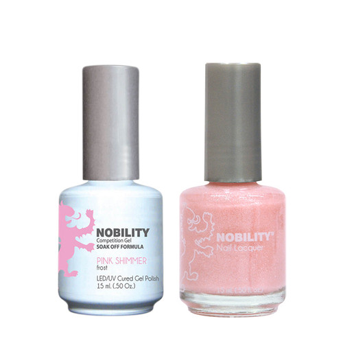 LeChat Nobility Gel Polish & Nail Lacquer Duo Set Pink Shimmer - .5 oz / 15 ml