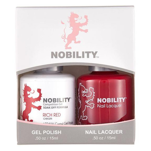 LeChat Nobility Gel Polish & Nail Lacquer Duo Set Rich Red - .5 oz / 15 ml