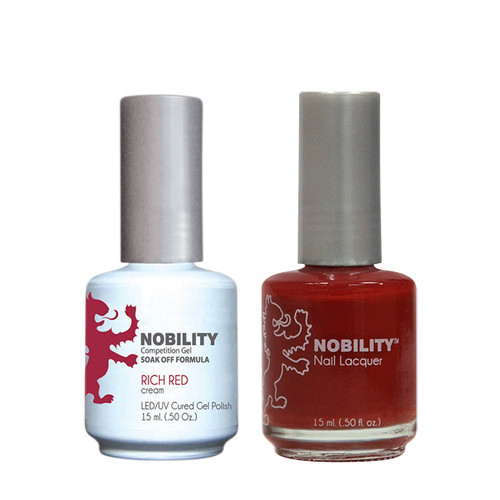 LeChat Nobility Gel Polish & Nail Lacquer Duo Set Rich Red - .5 oz / 15 ml