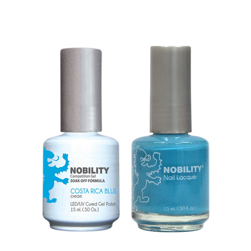 LeChat Nobility Gel Polish & Nail Lacquer Duo Set Costa Rice Blue - .5 oz / 15 ml