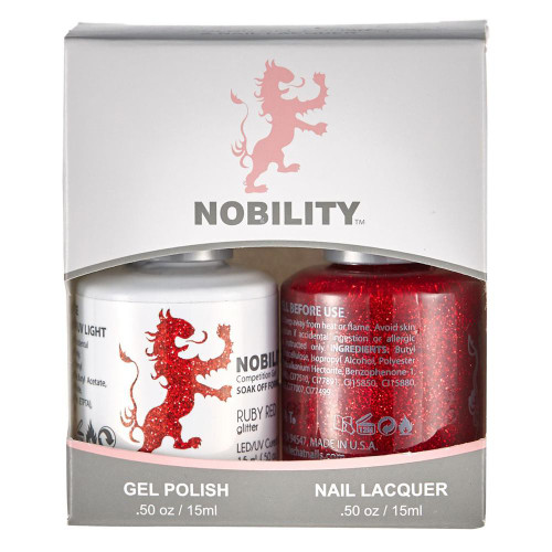 LeChat Nobility Gel Polish & Nail Lacquer Duo Set Ruby Red - .5 oz / 15 ml