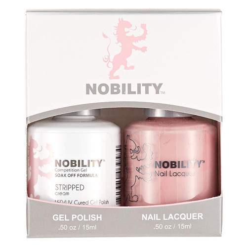 LeChat Nobility Gel Polish & Nail Lacquer Duo Set Stripped - .5 oz / 15 ml