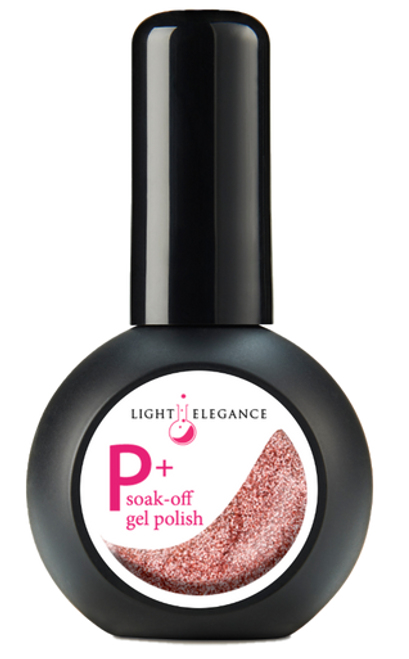 Light Elegance P+ Glitter Gel Polish Restful Rose - 15 ml