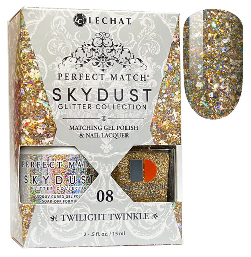 LeChat Perfect Match Sky Dust Glitter  Gel Polish + Nail Lacquer Twilight Twinkle - 5 oz