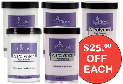 EzFlow A Polymer Acrylic Powder - 16 oz Sale!