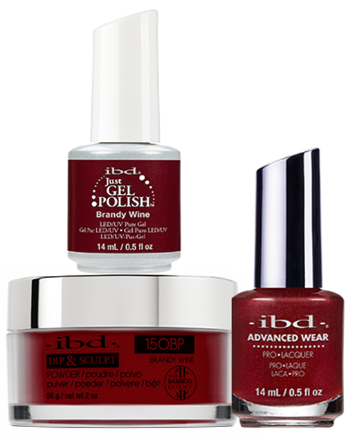 ibd Gel & Dip & Lacquer Trio Set Brandy Wine