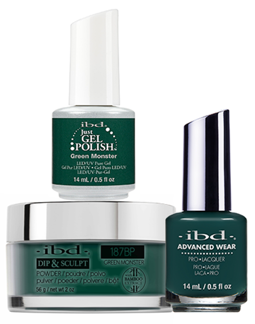 ibd Gel & Dip & Lacquer Trio Set Green Monster