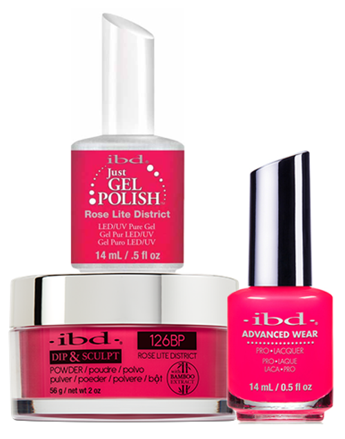 ibd Gel & Dip & Lacquer Trio Set Rose Lite District