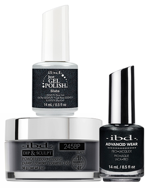 ibd Gel & Dip & Lacquer Trio Set Slate