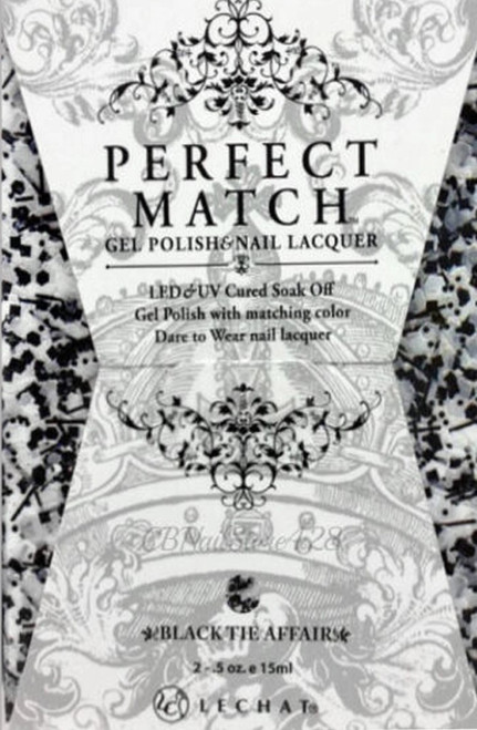 LeChat Perfect Match Gel Polish & Nail Lacquer BLACK TIE AFFAIR - .5oz