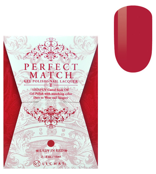 LeChat Perfect Match Gel Polish & Nail Lacquer Lady in Red - .5oz
