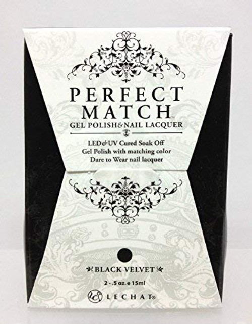 LeChat Perfect Match Gel Polish & Nail Lacquer Black Velvet - .5oz