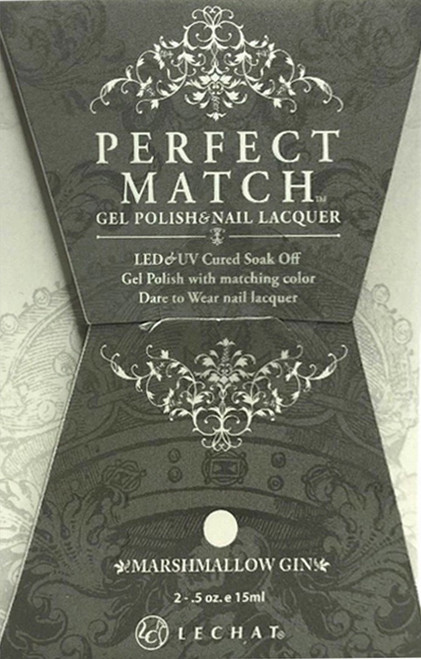 LeChat Perfect Match Gel Polish & Nail Lacquer Marshmellow Gin - .5oz