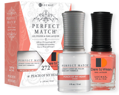 LeChat Perfect Match Gel Polish & Nail Lacquer Peach Of My Heart - .5oz