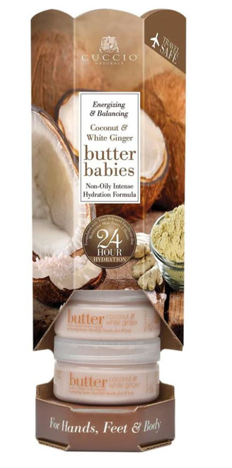 Cuccio Naturale Butter Babies Tower Coconut and White Ginger 6 PC