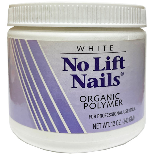 No Lift Nails Organic Polymer Acrylic Powder WHITE - 12 oz
