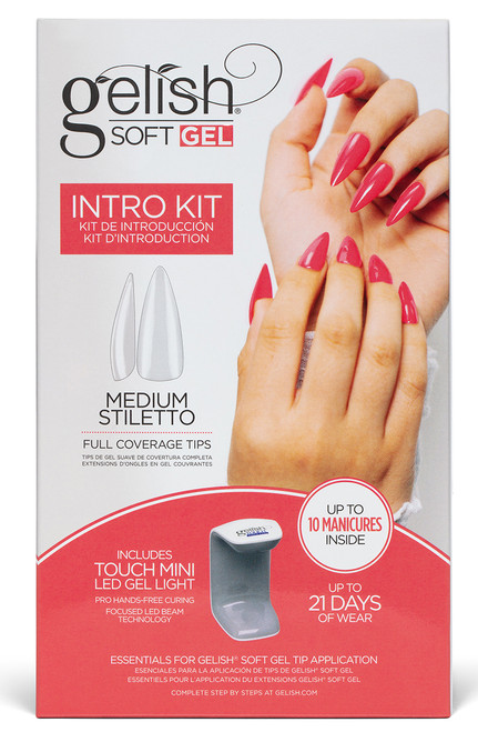 Gelish Soft Gel Intro Medium Stiletto Kit ** New