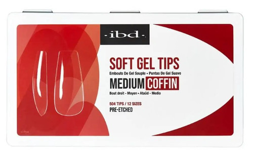 ibd Clear Soft Gel Tips - Medium Coffin - 504 CT