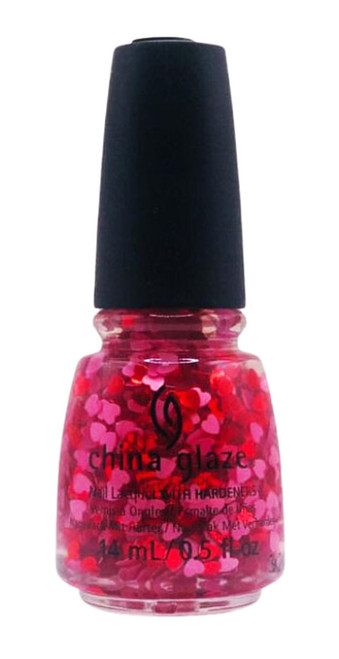 China Glaze Nail Polish Lacquer Ruler Of All Hearts Glitter Top Coat - .5oz