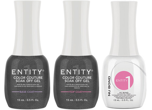 Entity Color Couture Soak Off Gel Base & Top & NuBond Trio Set