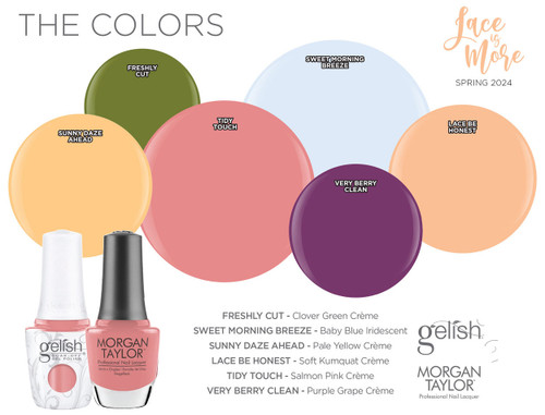 Gelish TWO Of A Kind Spring 2024 Lace Is More Collection (Gel & Lacquer)