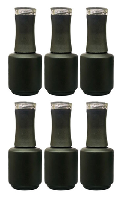 DL Pro Empty Black Amber Glass Polish Bottle .5 oz - 6 PCS