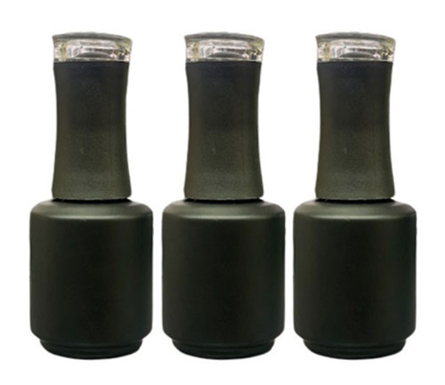 DL Pro Empty Black Amber Glass Polish Bottle .5 oz - 3 PCS