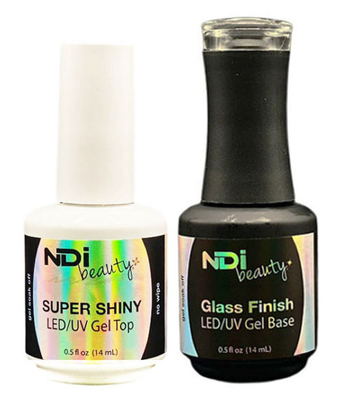 NDi beauty Super Shiny No Wipe DUO Top & Base Gel - .5 oz