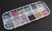 Nail Art Assorted Rhinestones Package - 12 Colors / 3000 pcs