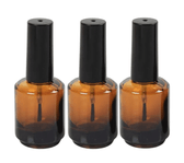 DL Pro Empty Amber Glass Polish Bottle .5 oz - 3 PCS