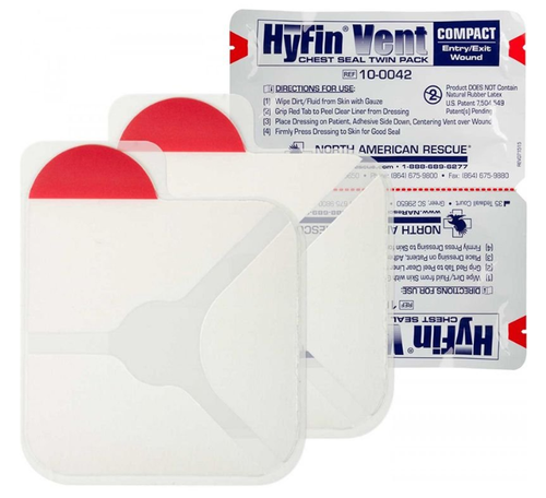 Hy-fin Vent ( COMPACT ) Chest Seal Twin Pack (Entry/Exit Wound)