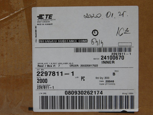Lot of 229 TE CONNECTIVITY 2297811-1  X88921