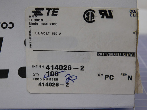 TE CONNECTIVITY 414026-2  X93661 CONN SMB RCPT R/A 50 OHM PCB TE CONNECTIVITY 414026-2  X93661 CONN SMB RCPT R/A 50 OHM PCB