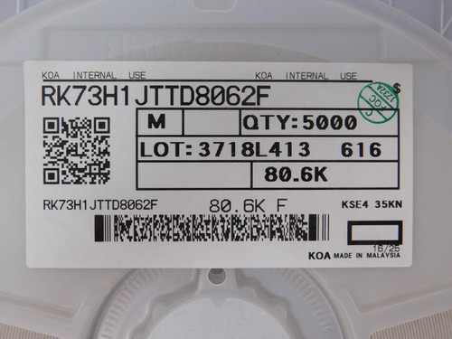 KOA RK73H1JTTD8062F  X91121 RES 80.6K OHM 1% 1/10W 0603