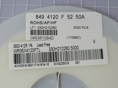 KAMAYA RMC1/16K4120FTP  X95215 Thick Film Resistors - SMD 0603 412R 1% Lead Free