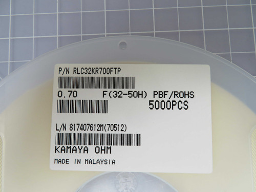 Lot of 5000 KAMAYA RLC32KR700FTP  X95751 Current Sense Resistors - SMD 0.7 ohm 1% 0.5W Lot of 5000 KAMAYA RLC32KR700FTP  X95751 Current Sense Resistors - SMD 0.7 ohm 1% 0.5W