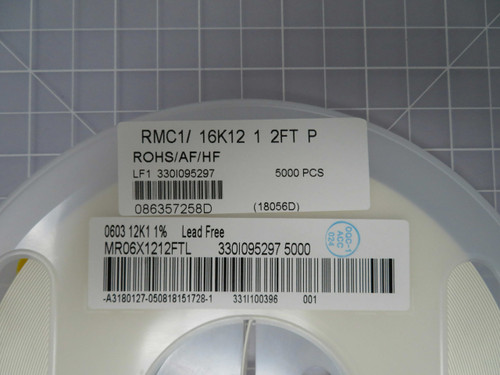 KAMAYA RMC1/16K1212FTP  X95772 Thick Film Resistors - SMD 0603 12K1 1% Lead Free KAMAYA RMC1/16K1212FTP  X95772 Thick Film Resistors - SMD 0603 12K1 1% Lead Free