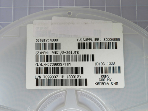 Lot of 10000 KAMAYA RMC1/2-391JTE  X95809 Thick Film Resistors - SMD 2010 390R 5% Lead Free