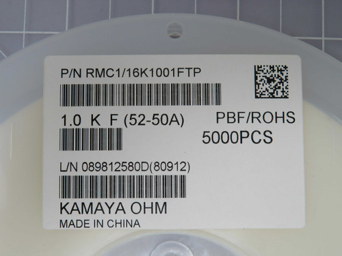 Lot of 1538 KAMAYA RMC1/16K1001FTP  X95796 Thick Film Resistors - SMD 1K ohm 1% 0.1W
